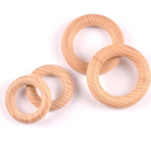 Natural beech Wood Circle DIY Crafts Embellishment For Wooden Ring Children Kids Teething Wooden Ornaments 40/55mm mt1995
