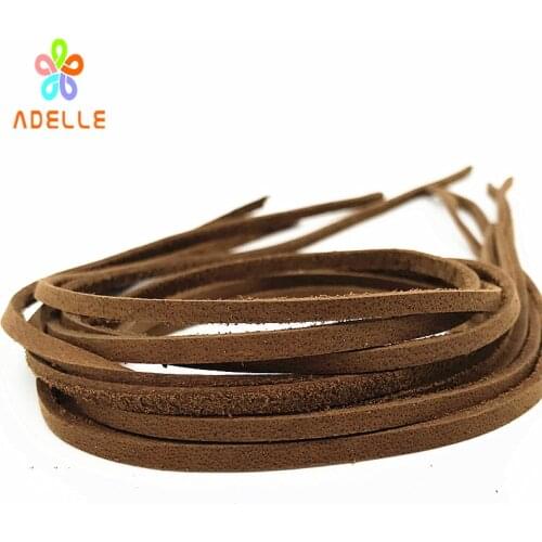 Natural Yellow 100% Genuine Leather strip flat 3/4/5/8/10mm DIY Thong Jewellery shoelace necklace bracelet free shipping 6m