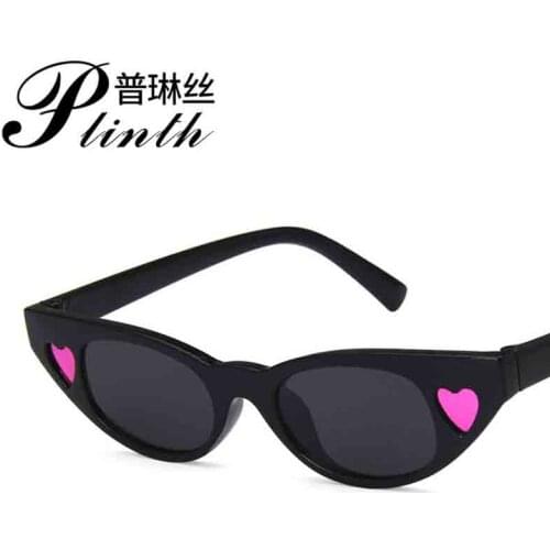 New Cat Eye Women Sunglasses Retro Heart Shaped Small Frames Ladies Sun Glasses High Quality Resin Lens Eyewear UV400 AG25