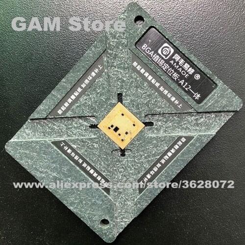 A12 CPU RAM Solder Reballing Plate For iPhone XS/XS MAX Location Magnetic Base BGA Stencil Tin Plant Position Fixture