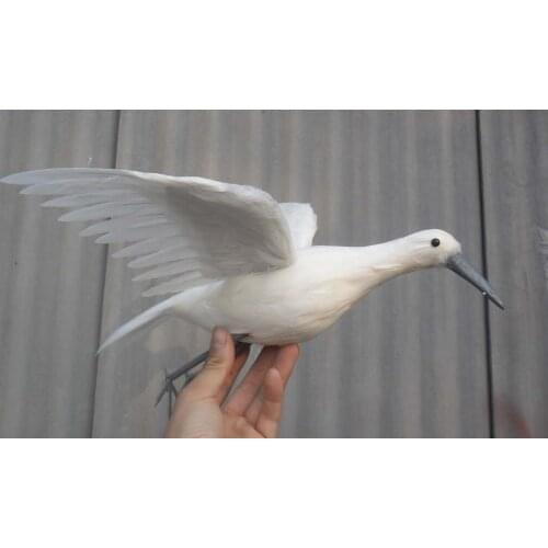 Plastic foam & feathers Little Egret bird about 38x36cm spreading wings white egret art model toy,garden decoration gift w0234