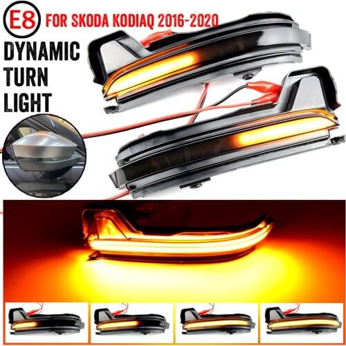 Car Side Rearview Mirror Turn Signal LED Light For Skoda Kodiaq 2016 2017 2018 2019 2020 Dynamic Blinker Sequential Indicator