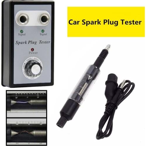 Adjustable Dual Hole Sparking Plug Tester Spark Tester Diagnostic Tool for Car Motorcycle Ignition Coil Checker Spark Detector