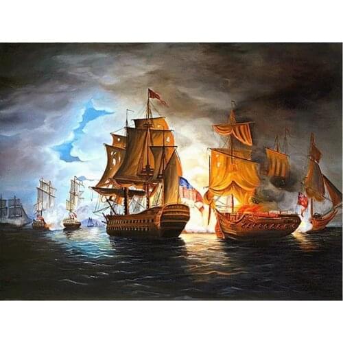 Handmade Sailboat Painting Full Square Drill 5d DIY Diamond Embroidery Sale Pictures Mosaic Suitable For Home Decoration
