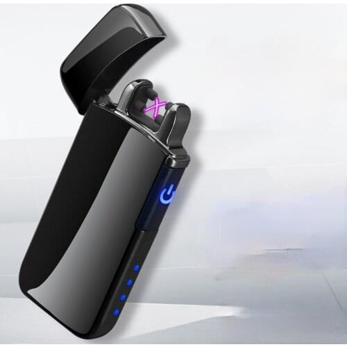 Touch Sensor Double Arc Lighter Creative Fingerprint Sensor USB Charging Encendedores Gadgets for Men Technology Gift for Men
