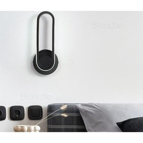 Modern Led Wall Light Bedroom Bedside Wall Lamps Black/white/gold Iron Art Fixtures Sconces for Living Room Kitchen Decor Lights