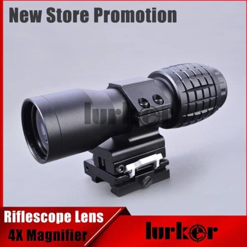 Tactical Airsoft 4X Magnifie Riflescopes Magnifying Focus Adjusted With Flip Up Mount Scope For Hunting Shooting