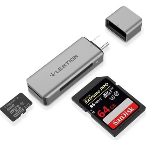USB C to SD/Micro SD Card Reader, Type C Dual Memory Card Adapter for 2016-2019 MacBook Pro (Thunderbolt 3 Port) / MacBook Air