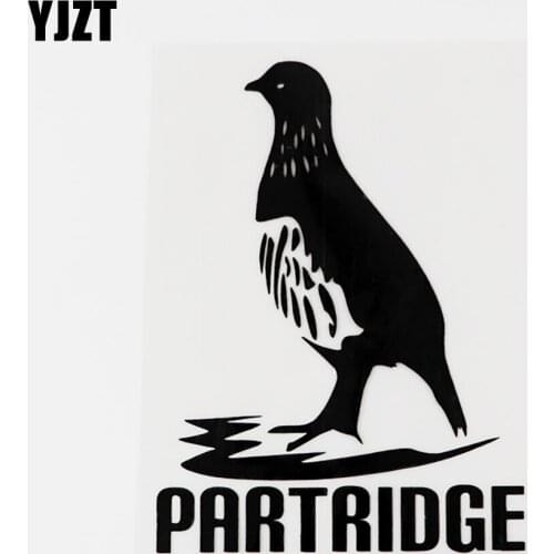 YJZT 9.6CMX13.1CM Interesting Animal Partridge Vinyl Car Sticker Decal Black/Silver 8C-0081