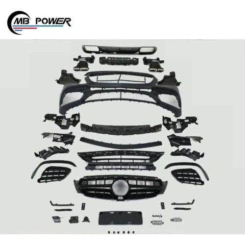 High quality E-class W213 2017year up old to new E63 body kits front bumper, grille, diffuser exhaust pipes car kits