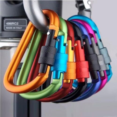8cm High-quality Aluminum Alloy Thick Locking Type D Quickdraw Carabiner Buckle Hanging Nut Backpack Buckle Fastenings Buckle Ha