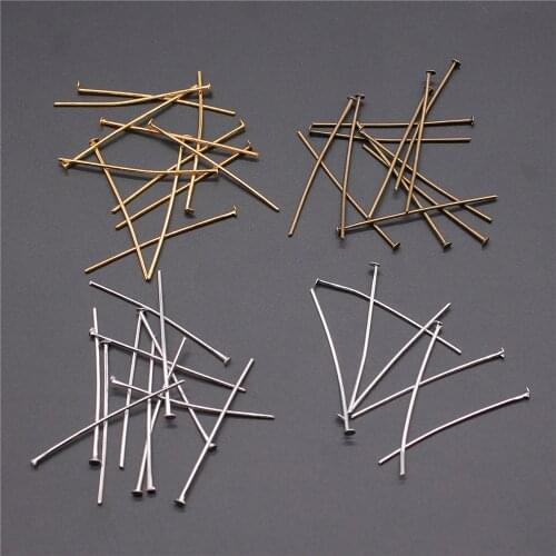 200pcs 18-35mm Flat Head Pins 4 Colors Headpins For Jewelry Making Jewelry Findings & Components