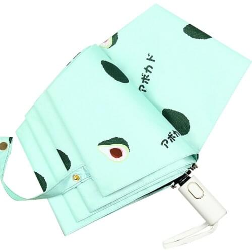 Cartoon Fruit Avocado Umbrella Automatic Folding Automatic Umbrellas UV Lovely Rain 3 Fold Umbrella