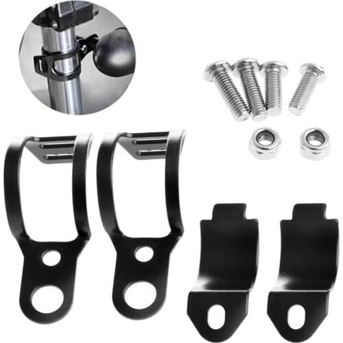 2Pcs Black Fork Ear Clamp Motorcycle Turn Signal Light Mount Brackets Holder New 40GF