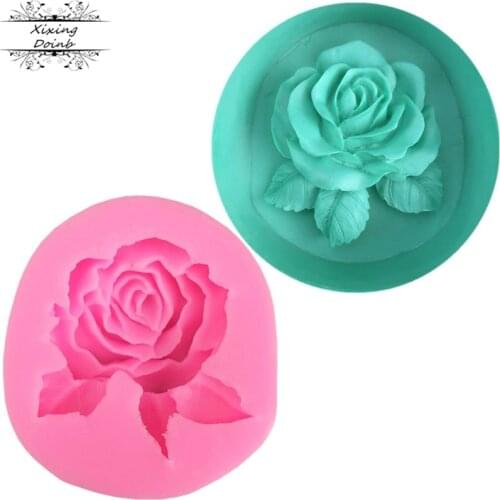 3D flower rose shaped silica gel fudge cake mold Cupcake candy chocolate decoration baking tool mold