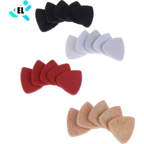 5 Pcs/lot Soft Hard Ukulele Wool Felt Picks Mandolin Guitar Plectrums 3*2.5*0.3cm Wholesale
