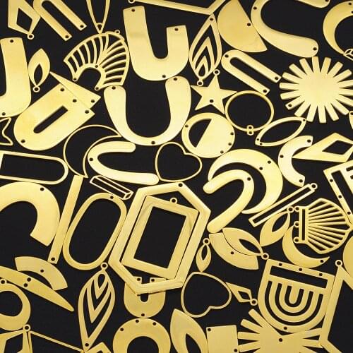 50pcs/lot Mix Designs Stainless Steel Geometric DIY Jewelry Charms Connector Wholesale Top Quality Factory Price