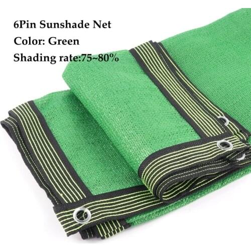 6 Pin HDPE Green Sunshade Net Anti-UV Shading 80% Plant Protection Succulent Cover Greenhouse Sun Shade Pool Cooling Net