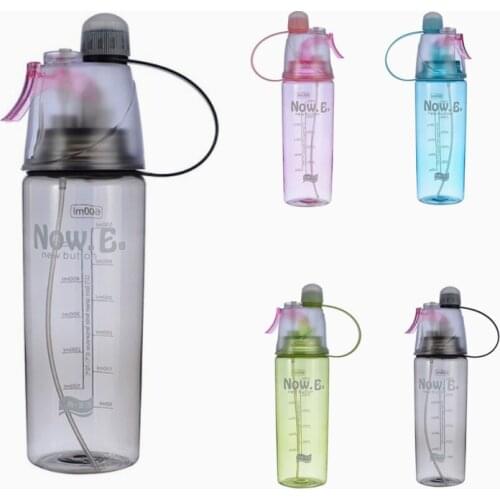 600ml Outdoor Sports Water Cup With Spray Travel Hiking Cycling Large-Capacity Portable Water Bottle With Straw Drinkware Bottle