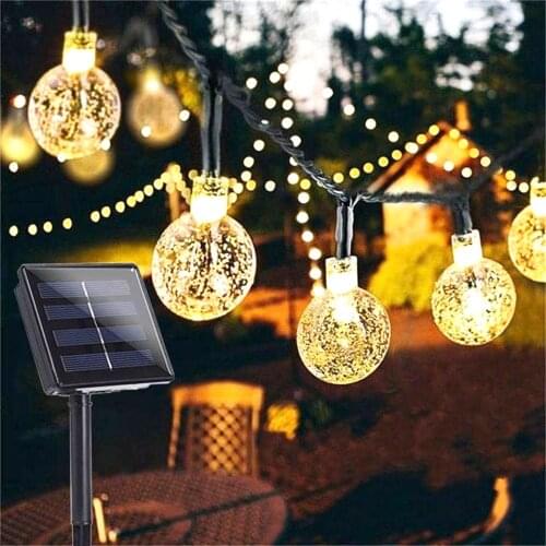 7M 30LEDS Crystal ball Solar Lamp Power LED String Fairy Lights Solar Garlands Garden Christmas Decor For Outdoor