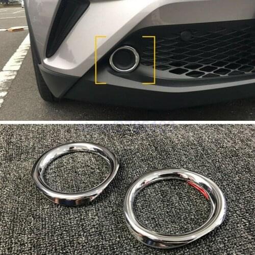 ABS Chrome Front Fog Light Lamp Ring Trim Garnish For Toyota CHR C-HR 2018-2020