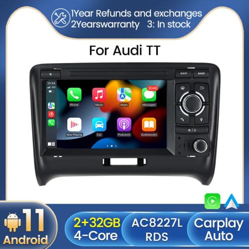 7'' Android 10.0 DSP Car Radio Stereo For Audi TT MK2 8J 2006-2012 Multimedia Video Player Navigation GPS Carplay Auto 4G NET FM