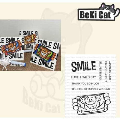 Smile monkey take photo Clear Stamps for DIY Scrapbooking/Card Making Fun Decoration Supplies