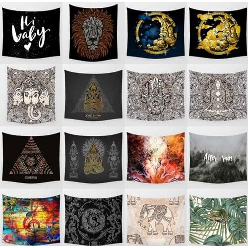 Hi baby love heart lion yoga music Symbol elephants fingers decor background wall art tapestry rectangle wall hanging tapestry