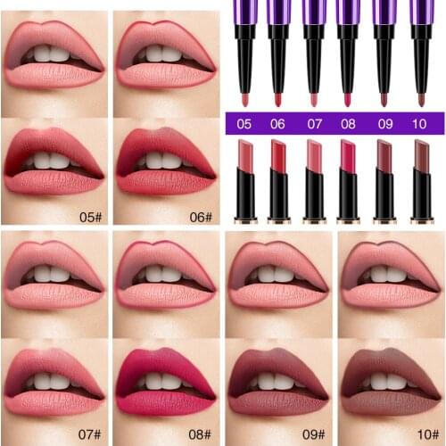 2 in 1 Double Headed Lasting Waterproof matter Lip Liner Stick Pencil Pigment Lip Liner Pen maquiagem