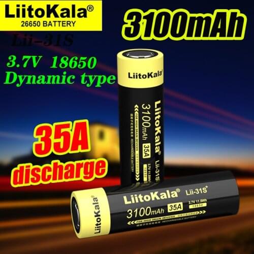 Liitokala Lii31S 18650 lithium battery 3.7VLi-ion rechargeable battery light headlamp torch flashlight 18650 battery