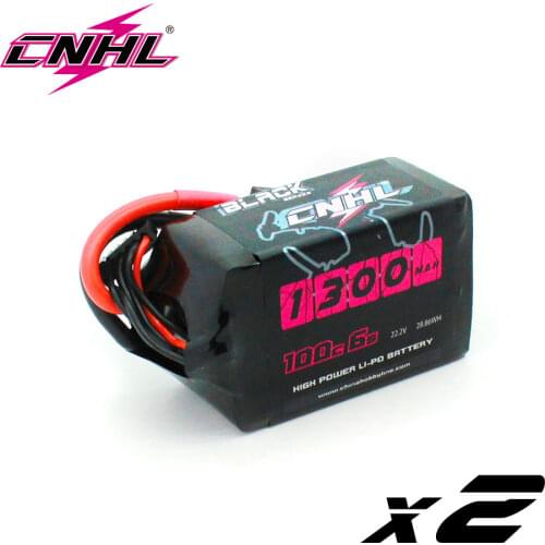 2UNITS NEW CNHL Black Series 1300mAh 22.2V 6S 100C Lipo Battery for Vortex LRC Freestyle V1 RC Boat Heli Airplane UAV Drone FPV