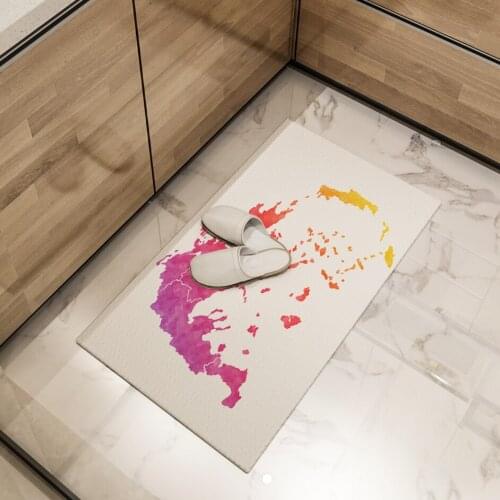 Country Map Floor Mat Modern Colorful Anti Slip Door Area Rugs Kitchen Home Livingroom Bath Decoration Print Carpet Outdoor Mats