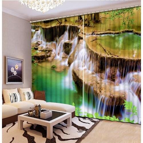 NoEnName_Null 3D Printing Curtains Hight Quality Blackout Cortians Full Light Shading Bedroom Livng Room Curtains Cortina CL-D15