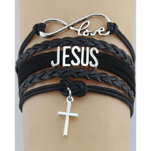Hand-knitted JESUS Christian Bible Cross Bracelet Braided Bracelet