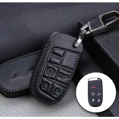 Useful Key Case With Keychain Tool Black For Jeep Cherokee Chrysler Dodge Durango Handmade Leather