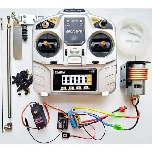 1Set RC Fishing Boat Remote Controller Receiver+775 Motor+Shaft+Propeller+ESC+Servo+Metal Rudder Kit for RC Feeding Boat Model