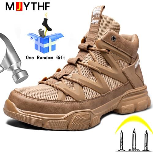 Work Sneakers Male Shoes Adult Safety Shoes Men Steel Toe Shoes Anti-puncture Work Shoes Boots Industrial Shoes Army Boots Men