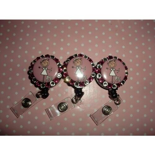 RN ID Bling Retractable Badge Reel Holder CNA LVN RN MA 10pcs/lot