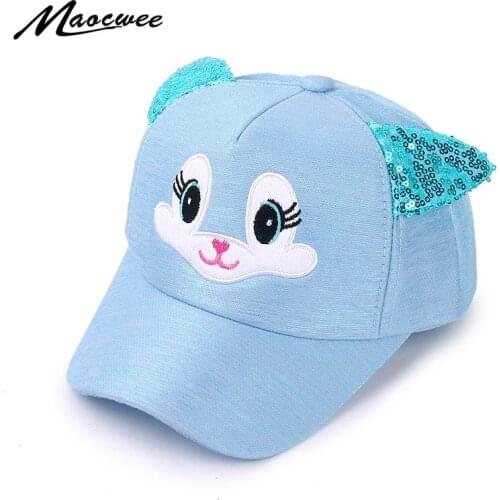 Child Embroidery Cat Ears Baseball Caps Spring Summer Baby Boy Girl Sun Hats Beanies Kids Photography Props Baby Hat Cartoon