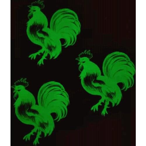 Patches Noctilucent Cock Stickers for Clothes Thermal Transfer Printing Pattern DIY Decoration Luminous Style Animal Patch