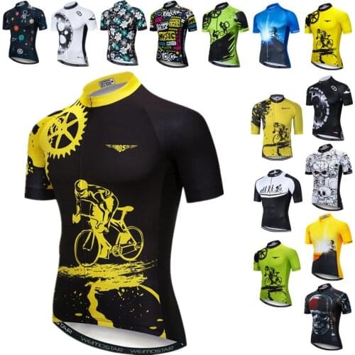 Weimostar Black Mens Cycling Jersey 2021 Pro Team Bicycle Clothing Quick Dry MTB Bike Jersey Breathable Cycling Shirt Maillot