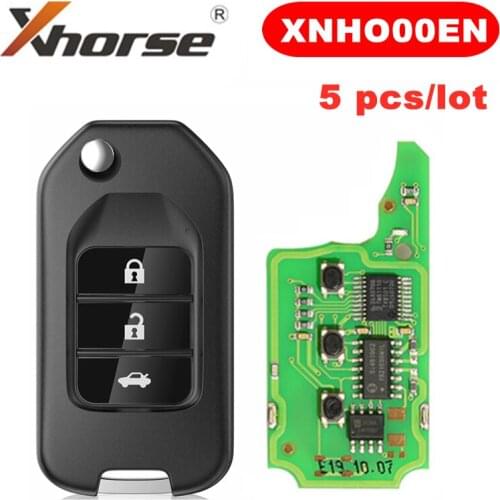 XHORSE XNHO00EN Wireless Universal Remote Key Fob 3 Buttons for Honda English Version Work with VVDI Mini Key Tool