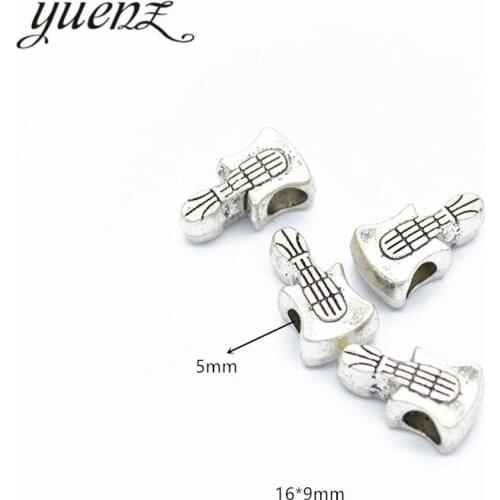 YuenZ 8pcs Antique Silver color Big Hole guitar Beads Spacers Beads Fit European Charm Jewelry Accessories DIY Findings R163