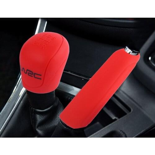 2Pcs Shift Gear Knob Handbrake Cover For Ford Focus 2 3 Fiesta Kuga 2 Escape Gear Head Silicone Covers Handball Lever Collar