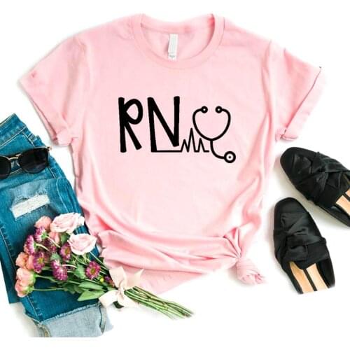 RN heartbeat nurse Print Women tshirt Cotton Hipster Funny t-shirt Gift Lady Yong Girl Top Tee 6 Color Drop Ship ZY-517