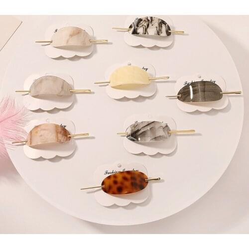 Vintage Hair Stick Hair Clips for Women Elegant Oval Acrylic Hair Clip Fashion Hair Sticks Girl Hair Accessories Hair Barrettes