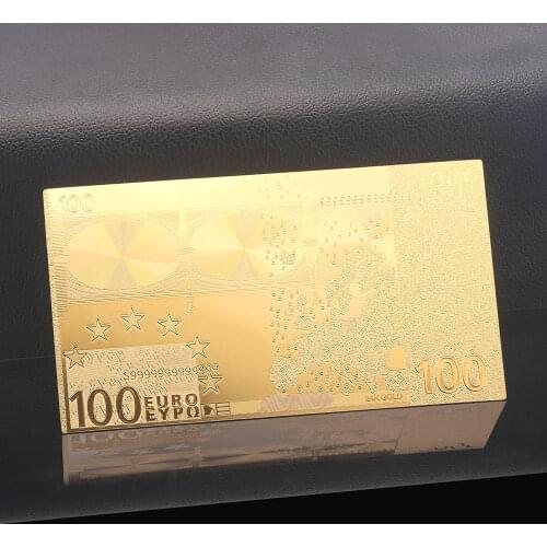 Euro 500 Gold Foil Banknote Pure 24K Gold Paper Money Antique Imitation Value Collection