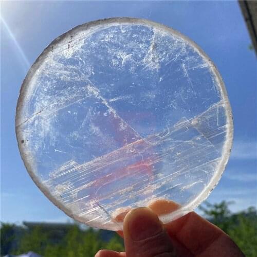 10-12cm Natural Clear Selenite Mirror Energy Stone Quartz Crystal Gemstone Gypsum Reiki Healing Home Decor Mineral Specimen Gift