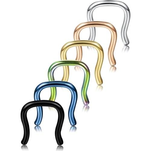 10Pcs The Latest Trends of 316 L Stainless Steel Nose Ring U-shaped Ear Hook, Earrings Needle Puncture Accessories