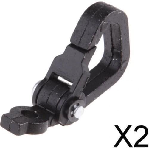 2xAluminum Alloy Motorcycle Spring Clip Snap Hook Luggage Helmet Hanger Black